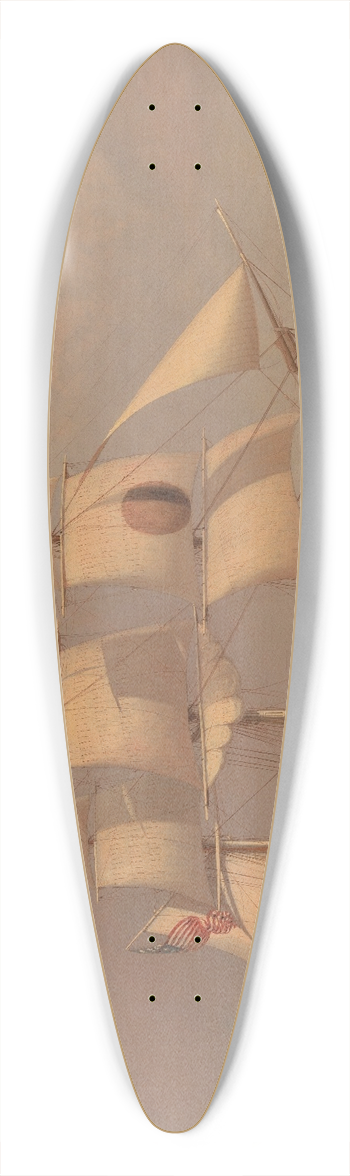 William Clark - The Black Ball Line Packet Ship New York off Ailsa Craig 39.3 inch art pintail longboard deck