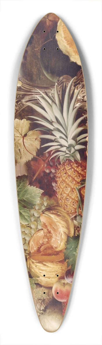 William Duffield - Still Life with Mixed Fruit & a Rug with Landscape Beyond 39.3 inch art pintail longboard deck