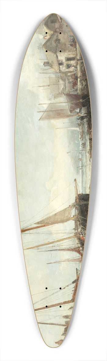 William Edward Webb - Low tide, Penzance 39.3 inch art pintail longboard deck