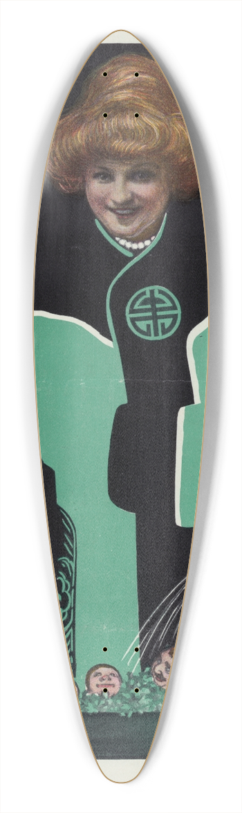 William Ely Hill - Her Johnny-jump-ups 39.3 inch art pintail longboard deck