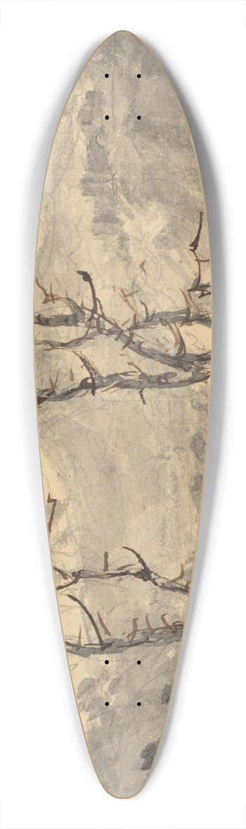 William Gilpin - Fir Trees in a Mountain Landscape 39.3 inch art pintail longboard deck
