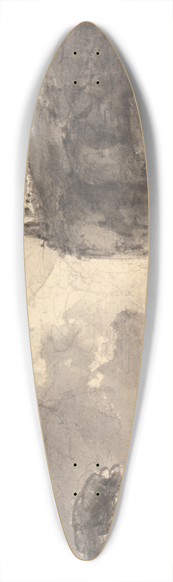 William Gilpin - Rocky Landscape with Two Figures on a Path in the Center 39.3 inch art pintail longboard deck