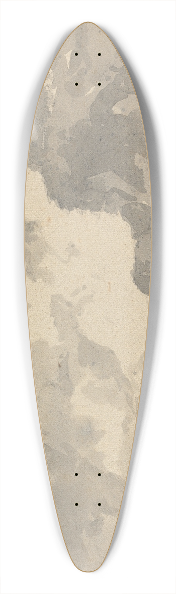 William Gilpin - Sketch with a Castle on a Mountaintop 39.3 inch art pintail longboard deck