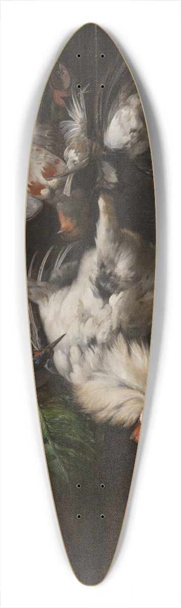 William Gouw Ferguson - Still life with a white rooster 39.3 inch art pintail longboard deck