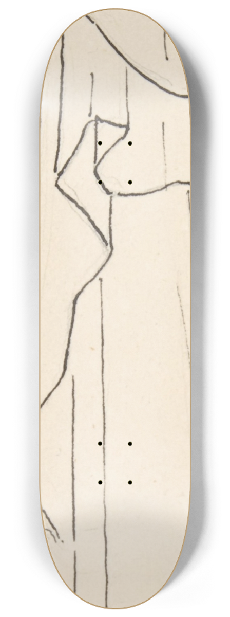 After John Flaxman - Design for large fireplace white tiles produced in Wedgwoods factory 8.25 inch art skate deck
