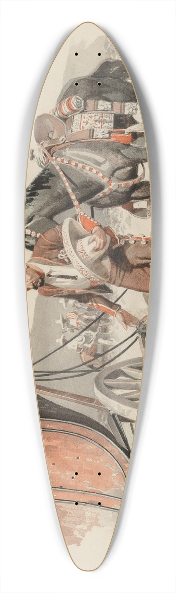 William Henry Dethlef Koerner - Stagecoach Hold Up 39.3 inch art pintail longboard deck