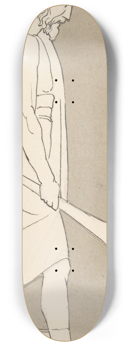 After John Flaxman - Design for large fireplace white tiles produced in Wedgwoods factory 8.25 inch art skate deck
