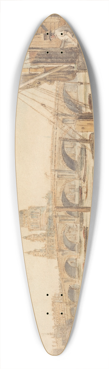 William Henry Hunt - St. Pauls Cathedral and Blackfriars Bridge 39.3 inch art pintail longboard deck