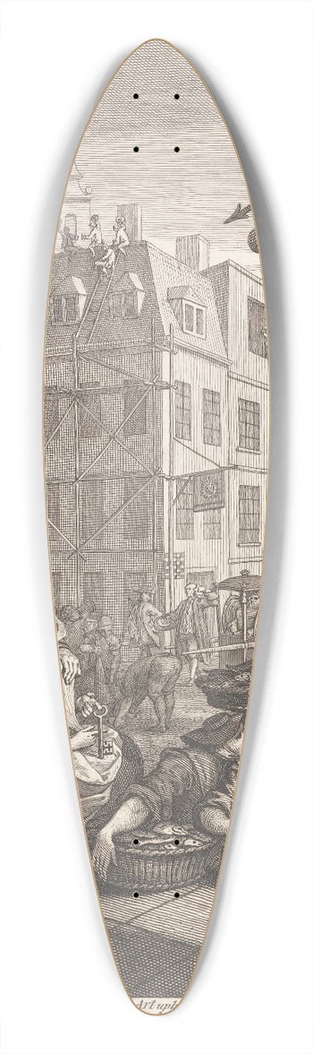 William Hogarth - Beer Street 39.3 inch art pintail longboard deck