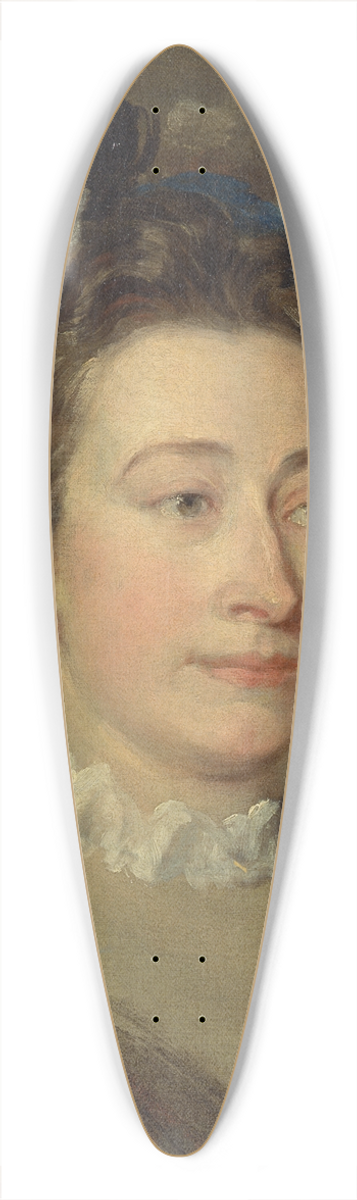 William Hogarth - Girl in a Plumed Hat 39.3 inch art pintail longboard deck