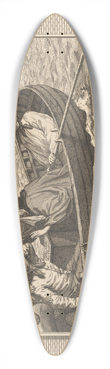 William Hogarth - Plate 5, The Idle Prentice Turned Away, and Sent to Sea 39.3 inch art pintail longboard deck