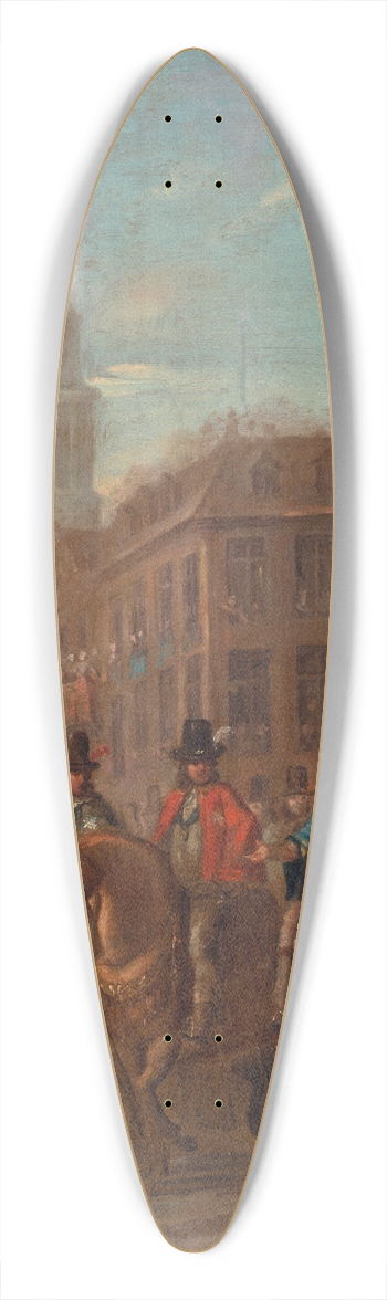 William Hogarth - Restoration Procession of Charles II at Cheapside 39.3 inch art pintail longboard deck