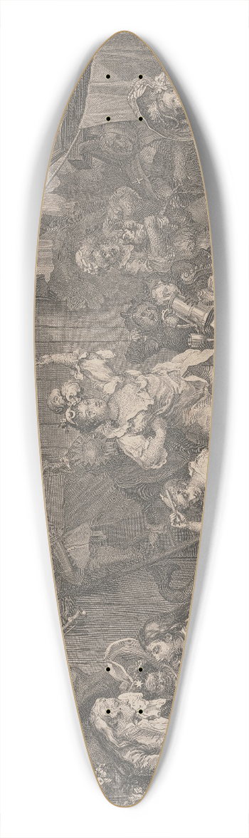 William Hogarth - Strolling Actresses Dressing in a Barn 39.3 inch art pintail longboard deck