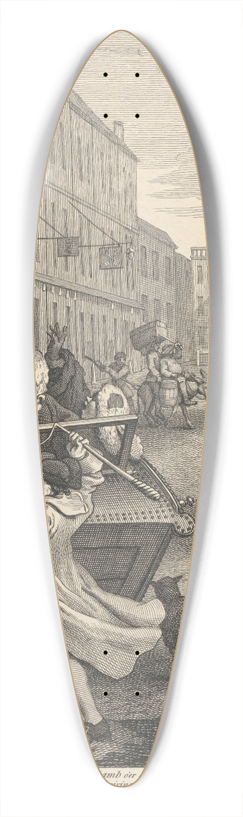 William Hogarth - The Second Stage of Cruelty; Second, Coachman Beating a Fallen Horse 39.3 inch art pintail longboard deck