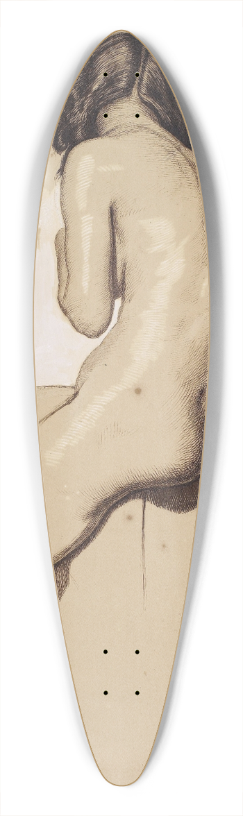 William Holman Hunt - Female Nude  Study from behind 39.3 inch art pintail longboard deck