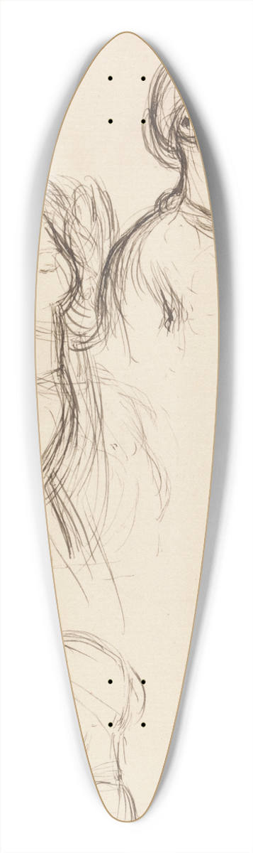 William Holman Hunt - Studies of Edith Holman Hunt 39.3 inch art pintail longboard deck