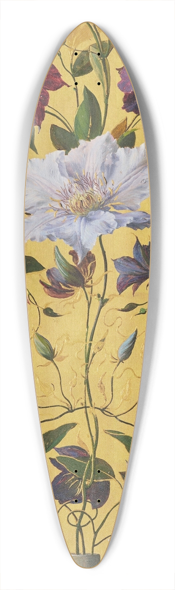 William Jabez Muckley - Clematis 39.3 inch art pintail longboard deck