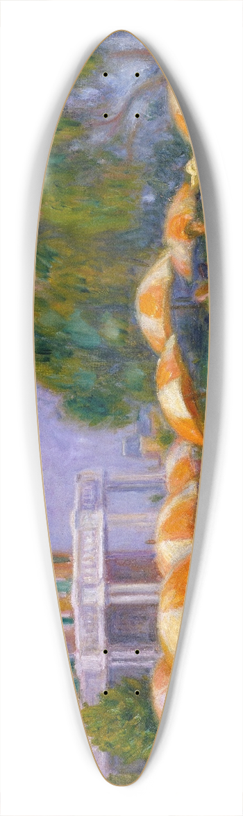 William James Glackens - Beach Umbrellas at Blue Point 39.3 inch art pintail longboard deck