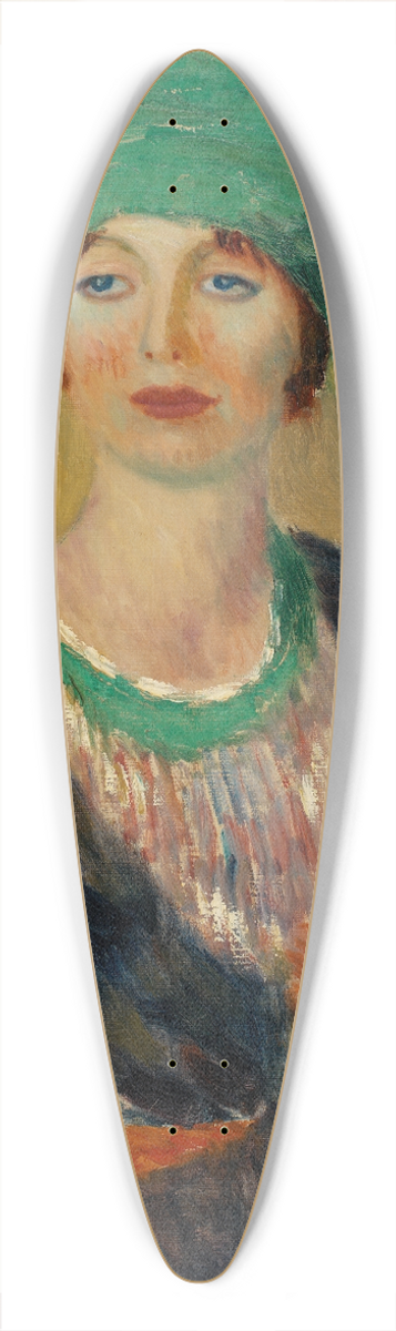 William James Glackens - Girl in Green Turban 39.3 inch art pintail longboard deck