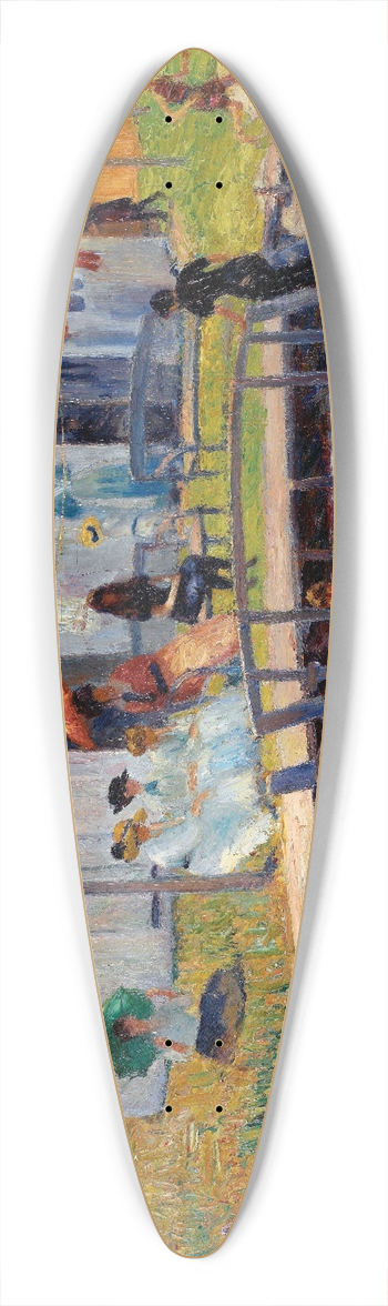 William James Glackens - The Bathing Hour, Chester, Nova Scotia 39.3 inch art pintail longboard deck