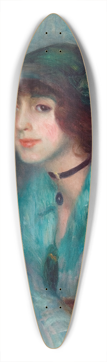 William James Glackens - The Brunette 39.3 inch art pintail longboard deck