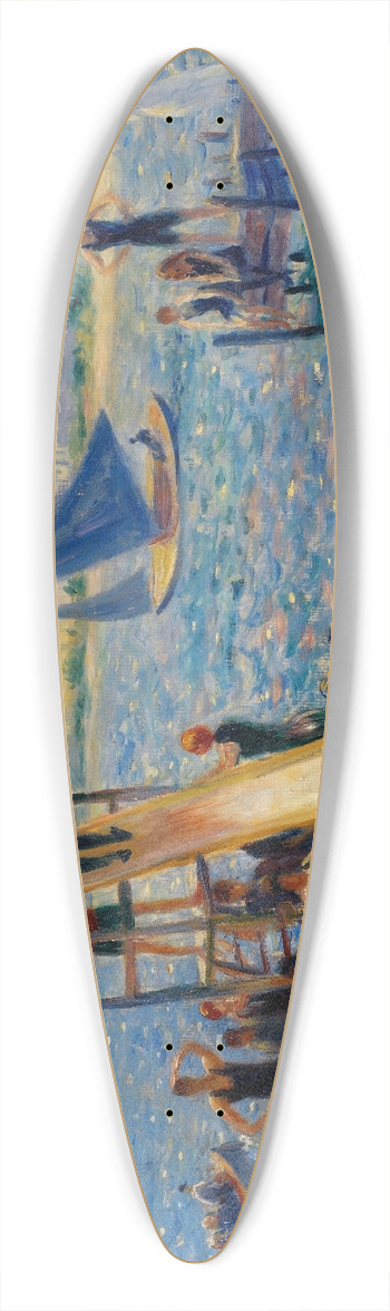 William James Glackens - The Raft 39.3 inch art pintail longboard deck