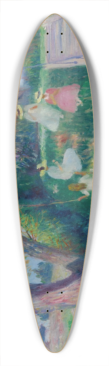 William James Glackens - The Swing 39.3 inch art pintail longboard deck