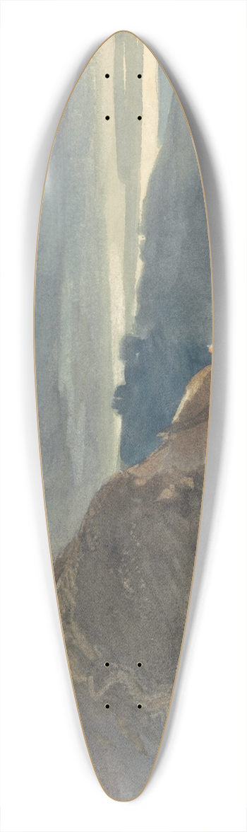 William James Mller - A Castle Above an Estuary 39.3 inch art pintail longboard deck