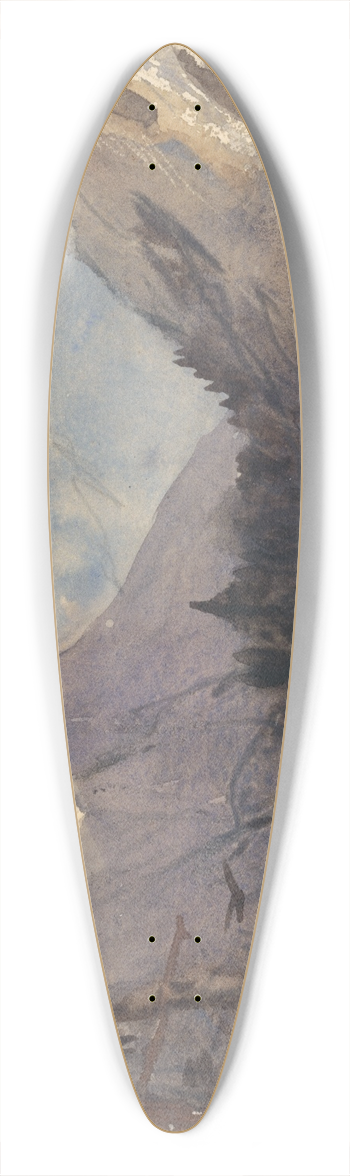 William James Mller - Alpine Landscape, possibly the Matterhorn 39.3 inch art pintail longboard deck