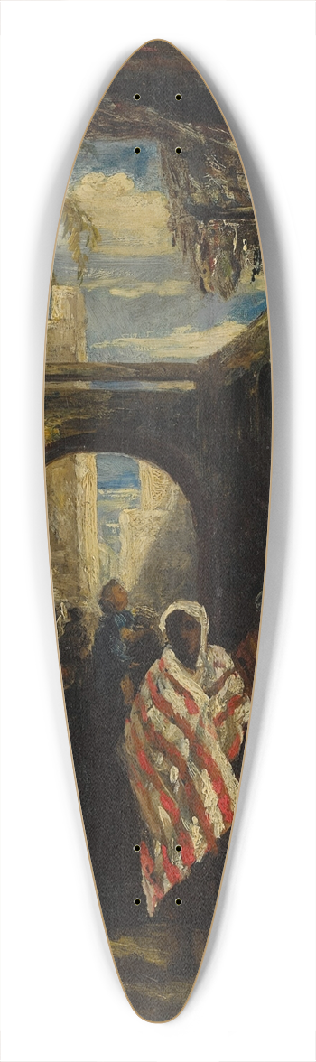 William James Mller - Market Scene 39.3 inch art pintail longboard deck