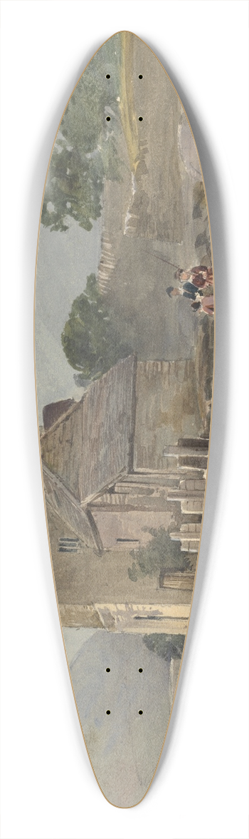 William James Mller - The Bridge at Llangollen 39.3 inch art pintail longboard deck