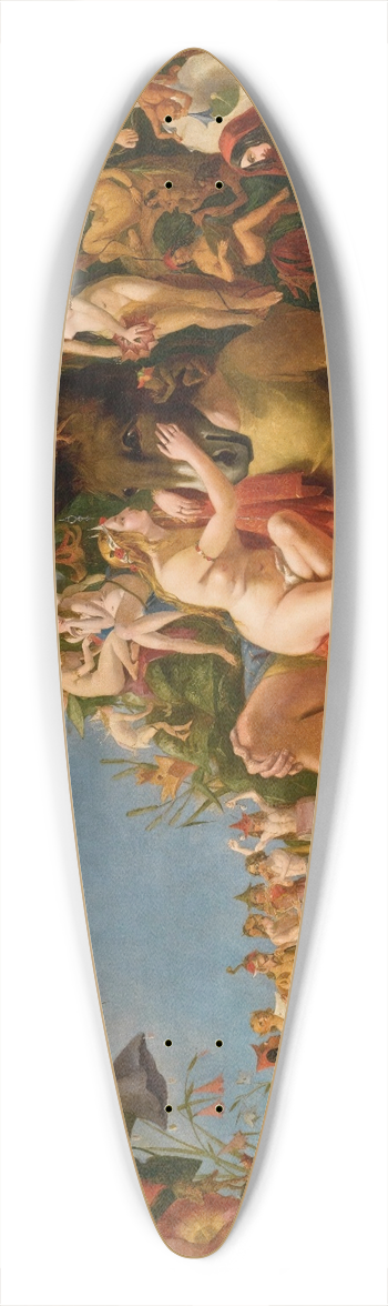 William John Montaigne - Scene from midsummer nights dream come sit thee down upon this flowery bed 39.3 inch art pintail longboard deck