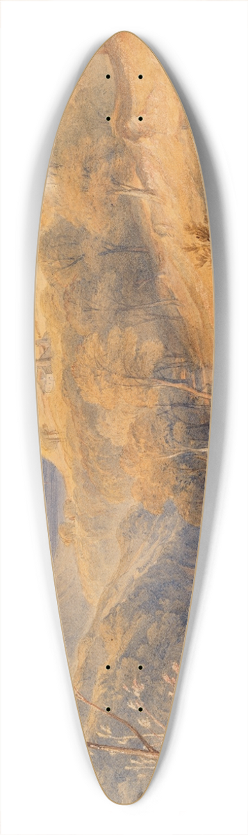 William Leighton Leitch - A Wooded Valley on the Isle of Man 39.3 inch art pintail longboard deck