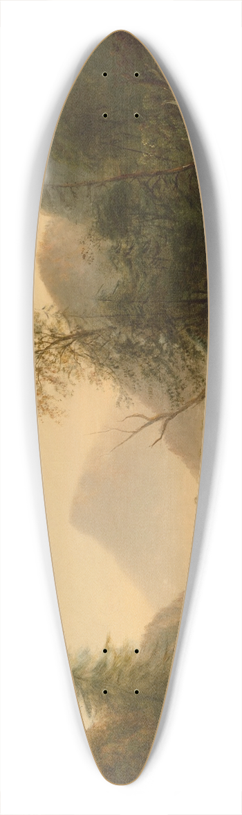 William Macleod - River Landscape with Three Men in a Punt 39.3 inch art pintail longboard deck