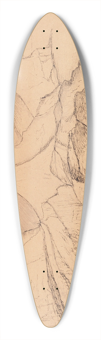 William Makepeace Thackeray - Road to Charmouth 39.3 inch art pintail longboard deck