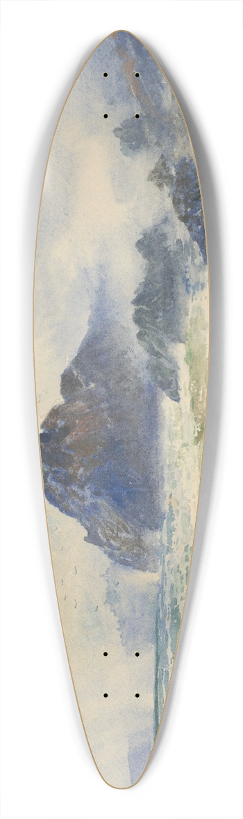 William Mathew Hodgkins - A wet day on a wild coast 39.3 inch art pintail longboard deck