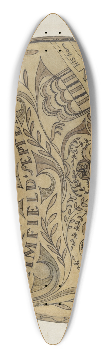 William McAuley - Powder Horn 39.3 inch art pintail longboard deck