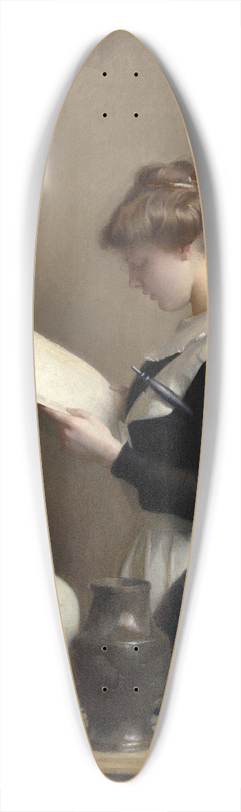 William McGregor Paxton - The House Maid 39.3 inch art pintail longboard deck