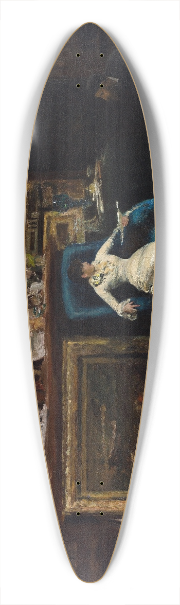 William Merritt Chase - The Tenth Street Studio 39.3 inch art pintail longboard deck