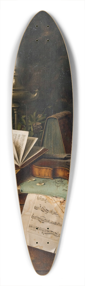 William Michael Harnett - Still Life With Violin 39.3 inch art pintail longboard deck