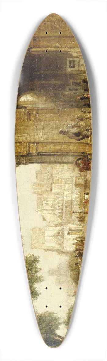 William Parrott - Le Quai de Conti 39.3 inch art pintail longboard deck