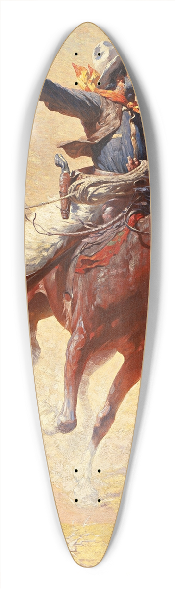 William Robinson Leigh - The Roping 39.3 inch art pintail longboard deck
