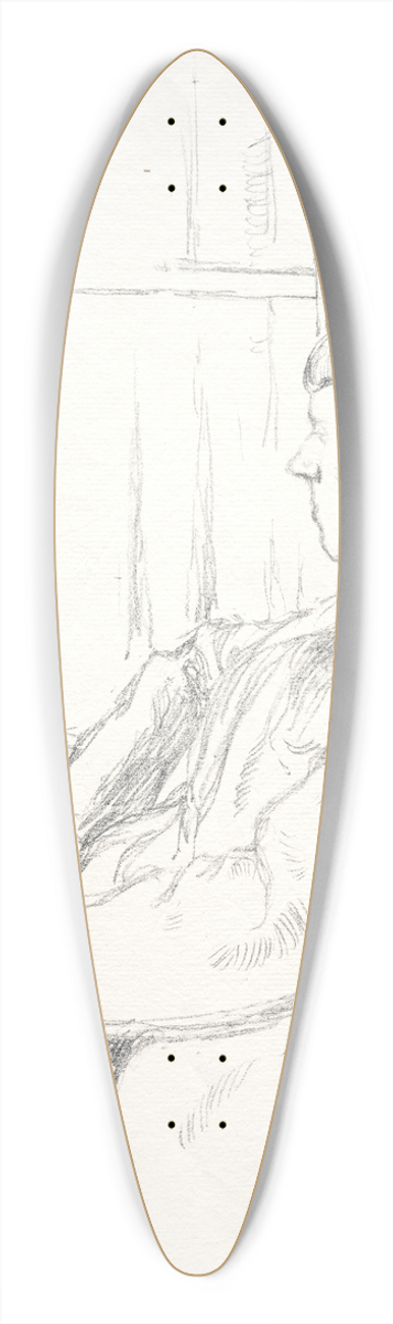 William Rothenstein - Aubrey Vincent Beardsley 39.3 inch art pintail longboard deck