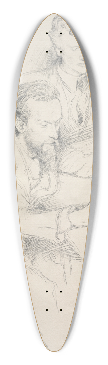 William Rothenstein - Ricketts and Shannon 39.3 inch art pintail longboard deck
