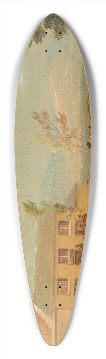 William Sadler the Younger - A View of the Inn, Baldoyle 39.3 inch art pintail longboard deck