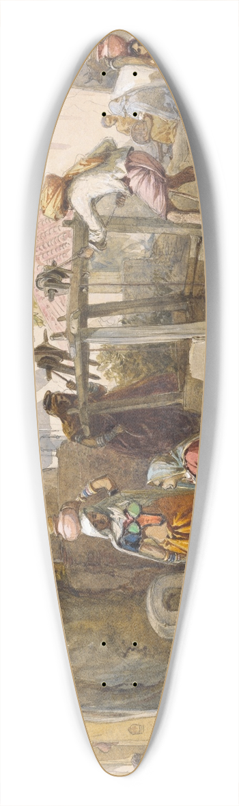 William Simpson - The Village Well 39.3 inch art pintail longboard deck