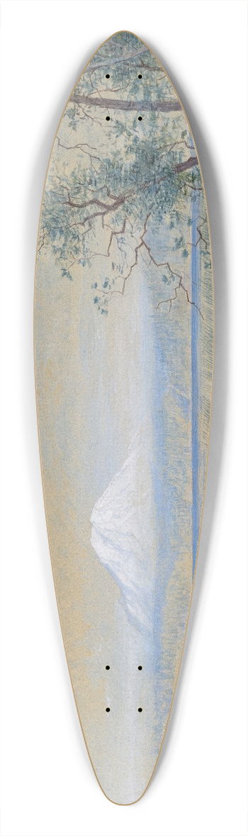 William Stanley Haseltine - Mount Tacoma 39.3 inch art pintail longboard deck
