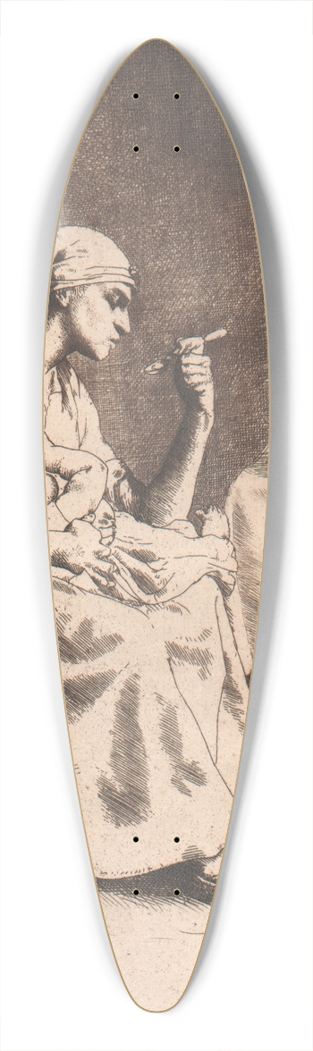 William Strang - Mother Feeding an Infant 39.3 inch art pintail longboard deck