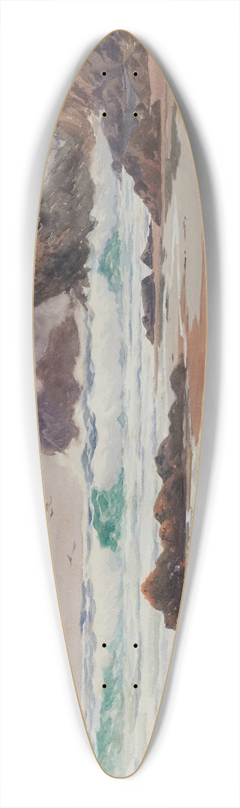 William Trost Richards - Breakers 39.3 inch art pintail longboard deck