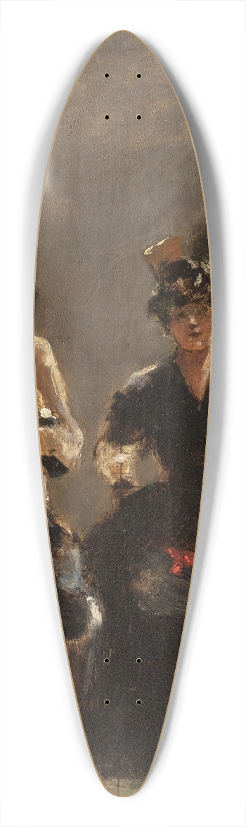 William Turner Dannat - Sketch for The Quartette 39.3 inch art pintail longboard deck